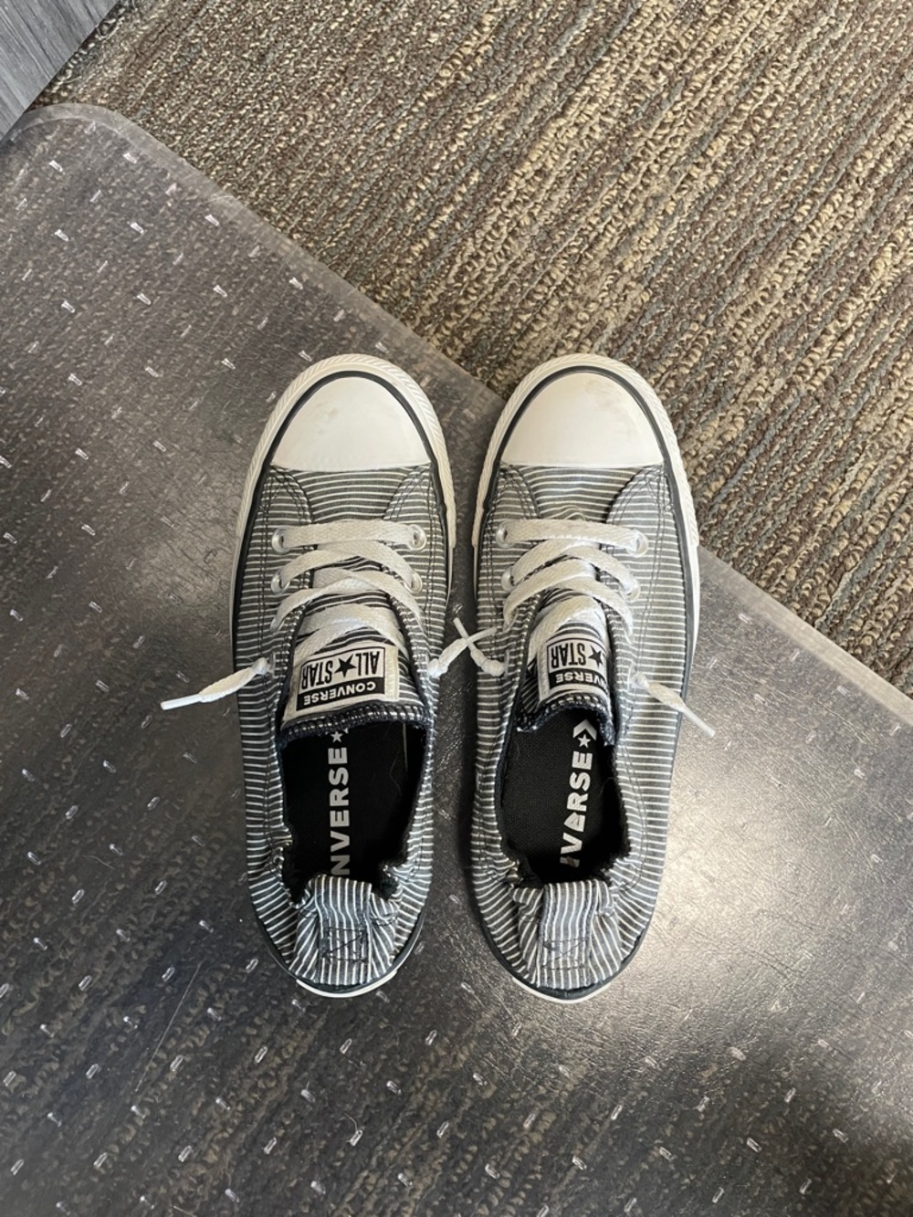 Converse Low Top Sneakers - Black & White Striped